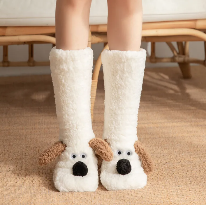 Women's Cosy Plush Dog Socks – Soft Novelty Slipper Socks