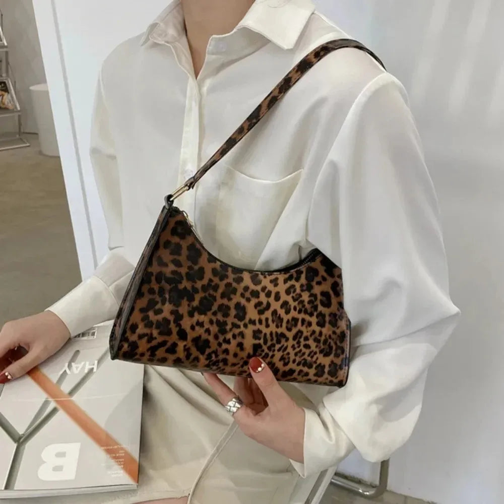 Women's Zebra & Leopard Print Underarm Shoulder Bag – PU Leather Handbag