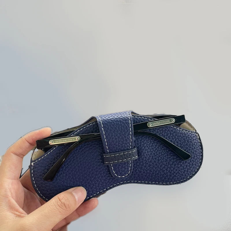 Glasses Case Women Leather Soft Glasses Bag Fashion Portable Sunglasses Box Bag Accessories Solid Eyewear Protector Case Pouch