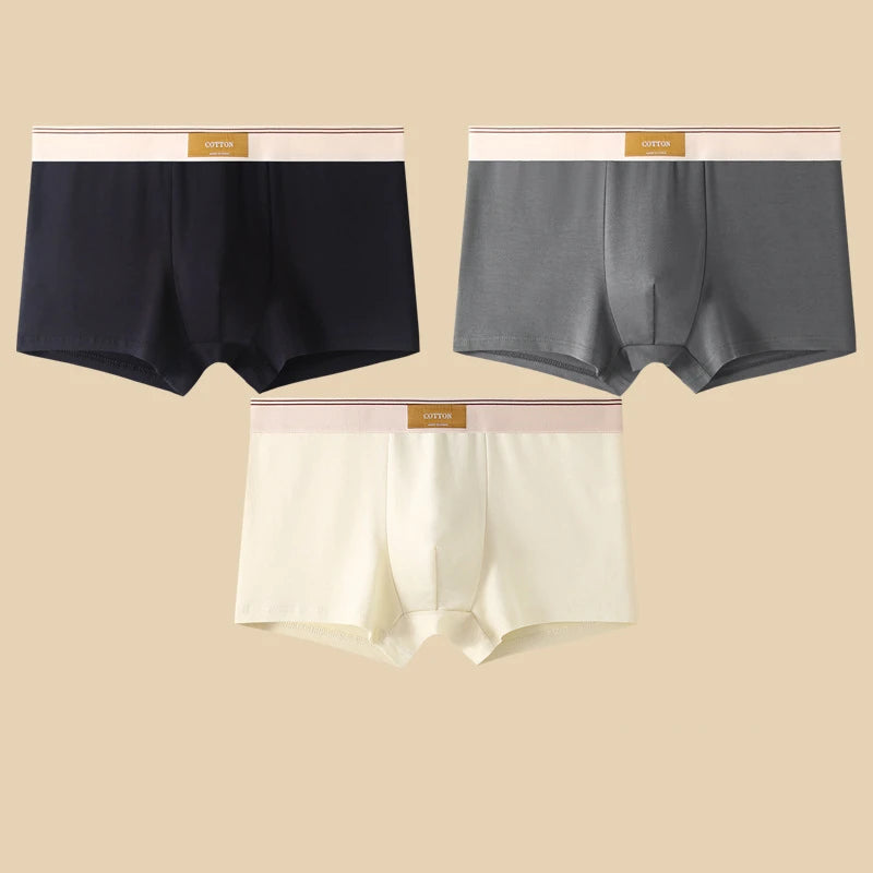 3-Pack Men's Breathable Cotton Boxer Shorts – Comfortable Everyday Underwear