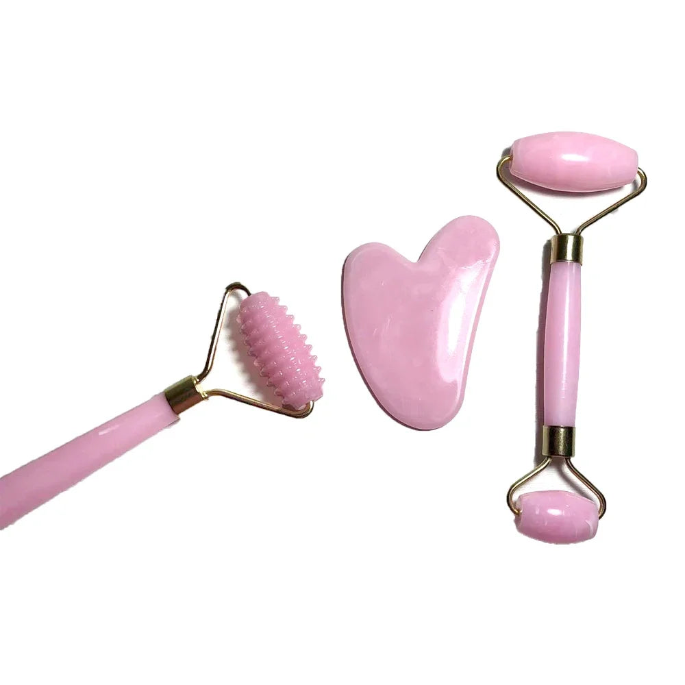 3-Piece Resin Roller & Gua Sha Set – Face & Body Skin Care Massage Tools