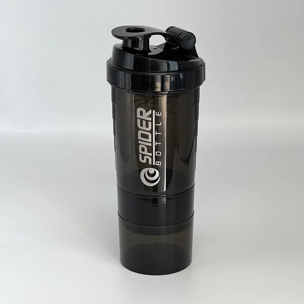 3-Layer Shaker Protein Bottle – Large Capacity Gym Mixing Cup
