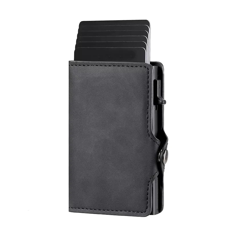Men's Women's Multi-Function Designer Bank Card Wallet RFID Blocking Metal Aluminum ID Card Holder Fashion Business Pop-Up Purse