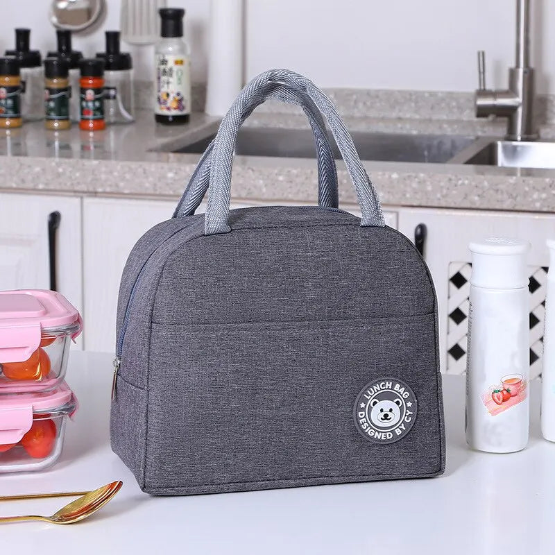 Insulated Lunch Bag Women Kids Cooler Bag Thermal Bag Portable Ice Pack Tote Canvas Food Container Food Picnic Bags