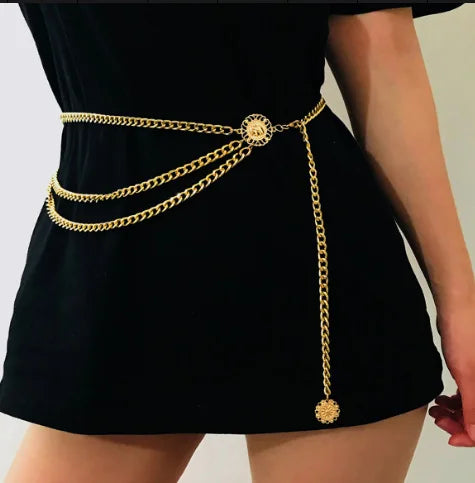 Boho Sunflower Coin Tassel Waist Belly Chain – Summer Body Jewelry