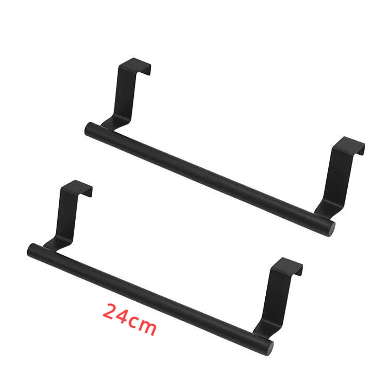No-Punch Over-Cabinet Towel Rack – Steel Wire Bathroom Door Hanger