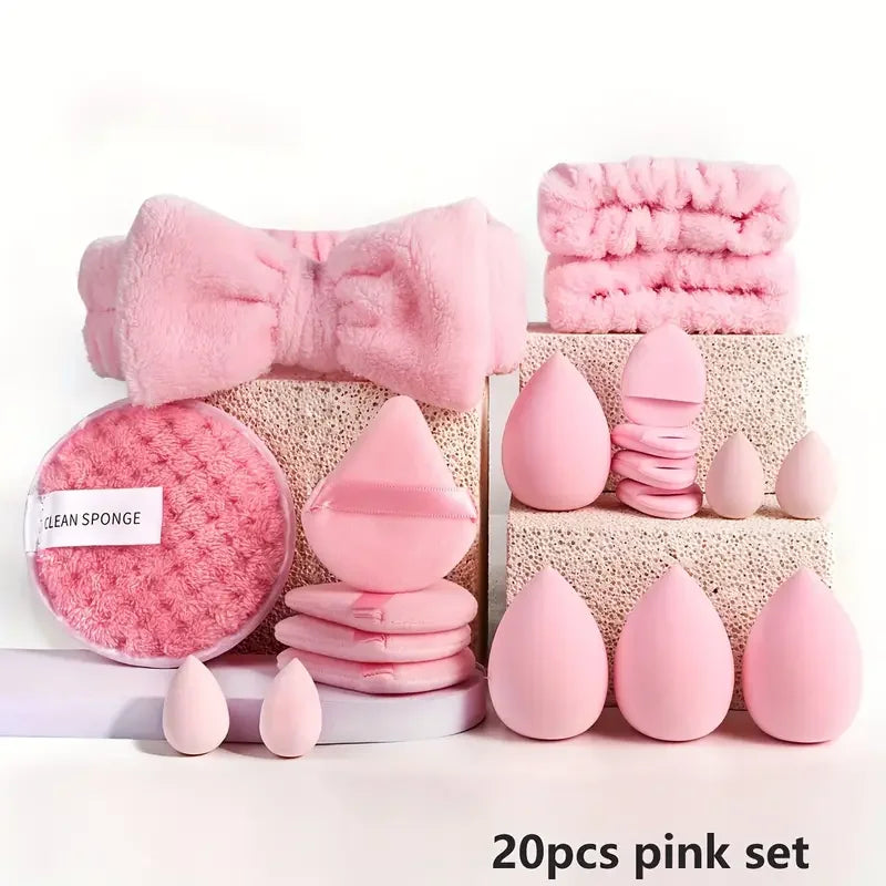 33pcs beauty set makeup kit large and small beauty sponges for flawless makeup application and removal of makeup full set