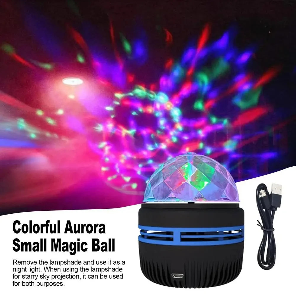 LED Starry Sky Projector – 360° Rotating USB Atmosphere Lamp for Bedroom & Events