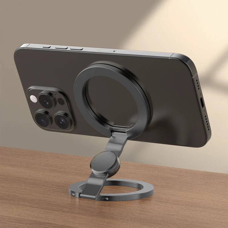 MagSafe Foldable 360° Rotating Phone Holder – Double-Sided Magnetic Grip Stand for iPhone