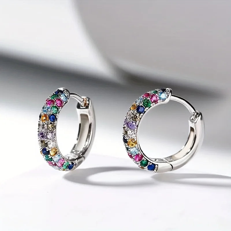 2pcs/pair Fashion Cute, Versatile and Charming Trendy Colorful Round Hoop Earrings for Women Men, Valentine's Day Birthday Gifts