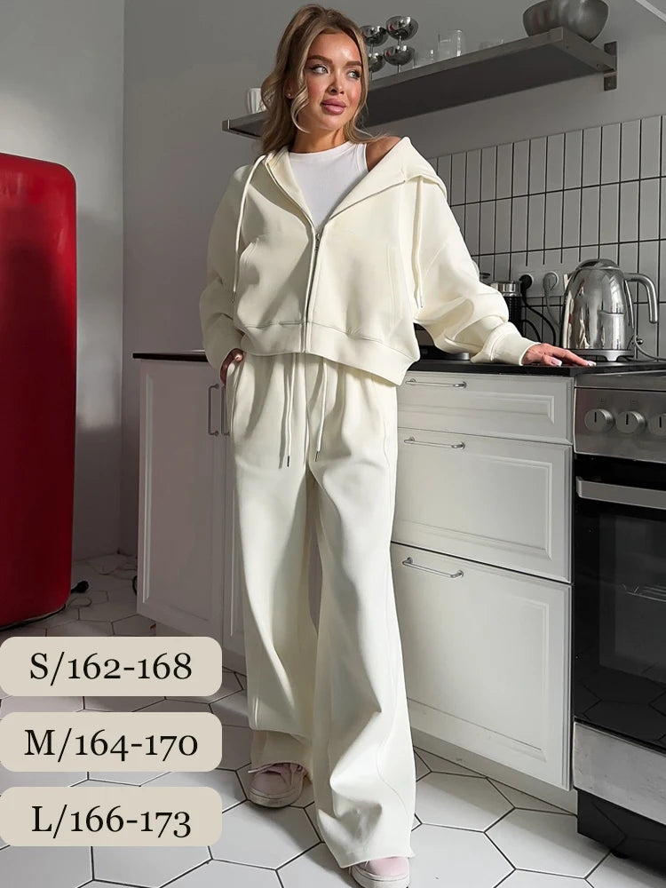 Autumn Women's Tracksuit with Zipper and Trousers Gary Casual Two Piece Set Women Casual Yellow Pant Sports Suit with A Hood
