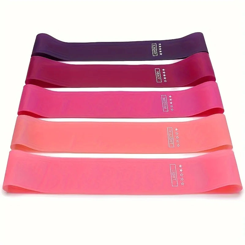 5-Piece TPE Resistance Band Set – Fabric Elastic Bands for Yoga, Gym & Pilates