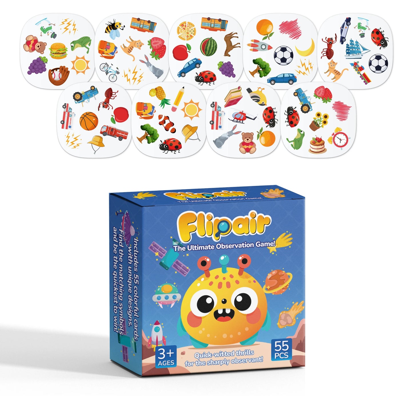 Pattern Matching Memory Card Game – Visual Perception & Concentration for Family & Travel