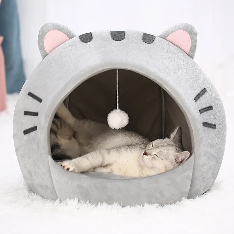 Warm Kitten Cave Tent Bed – Cushion Basket for Cats & Small Dogs