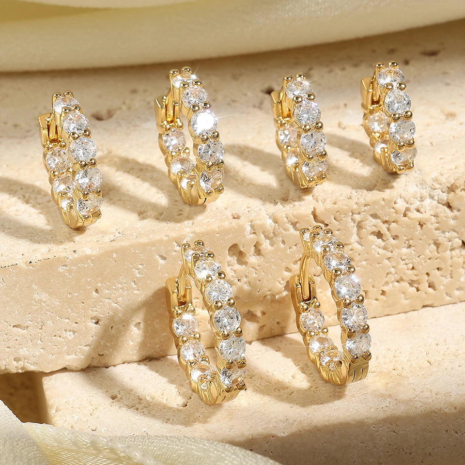 6-Piece Zircon Huggie Ear Cuff Set – Cartilage Earrings for Women