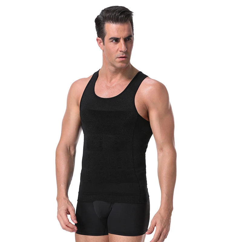 Men's Slimming Compression Vest – Body Shaper Corset Shirt for Tummy & Waist Control