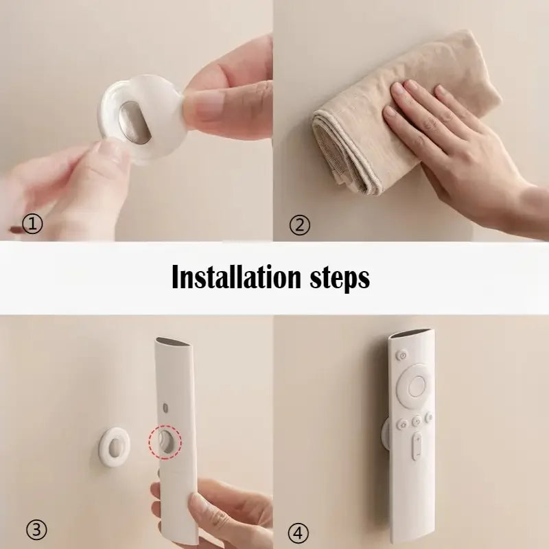 No-Drill Magnetic Remote Control Wall Holder – Set of 3, Space-Saving Design
