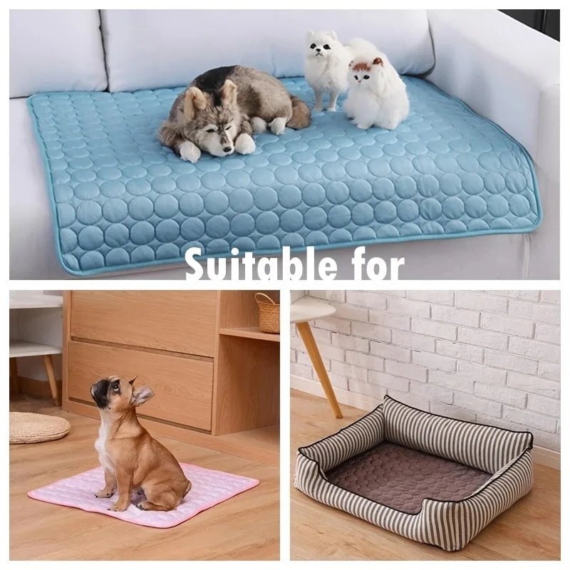 Dog & Cat Summer Cooling Mat – Extra Large Pet Cold Pad Blanket for Dogs & Cats