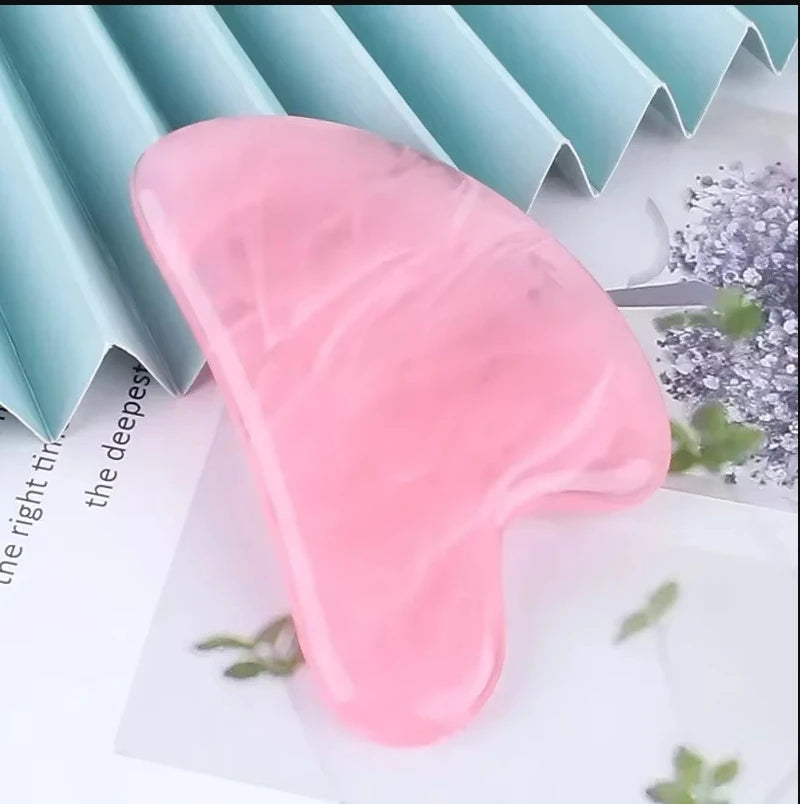 Gua Sha Massage Board for Face – Rose Pink Facial Scraper for Neck & Body