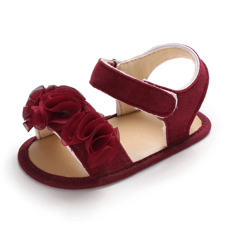 Baby Girls Sandals Soft Sole Summer Infant Wedding Dress Flat Shoes Beach Sandal Newborn Crib Shoes First Walkers