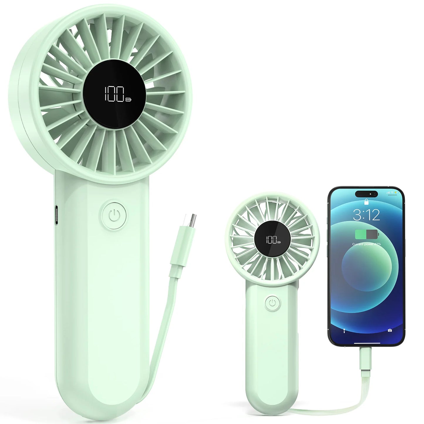 2-in-1 Rechargeable Multifunction Handheld Fan and Powerbank for Household Car Outdoor Hotel RV Use