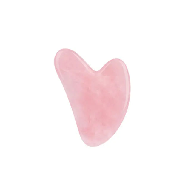 Rose Quartz Face Roller & Gua Sha Set – Natural Stone Facial Massage Beauty Tools
