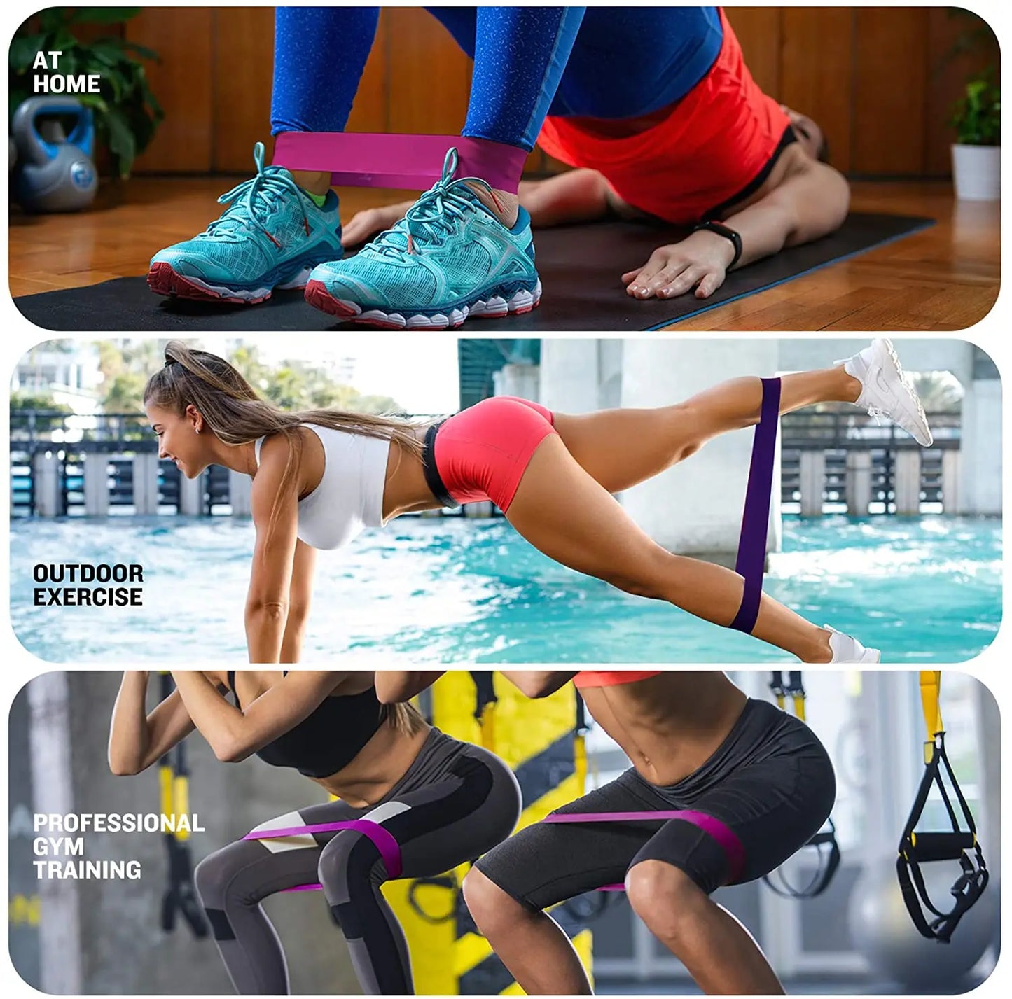 Resistance Exercise Loop Bands Set – 5 Levels for Women & Men Booty & Leg Training
