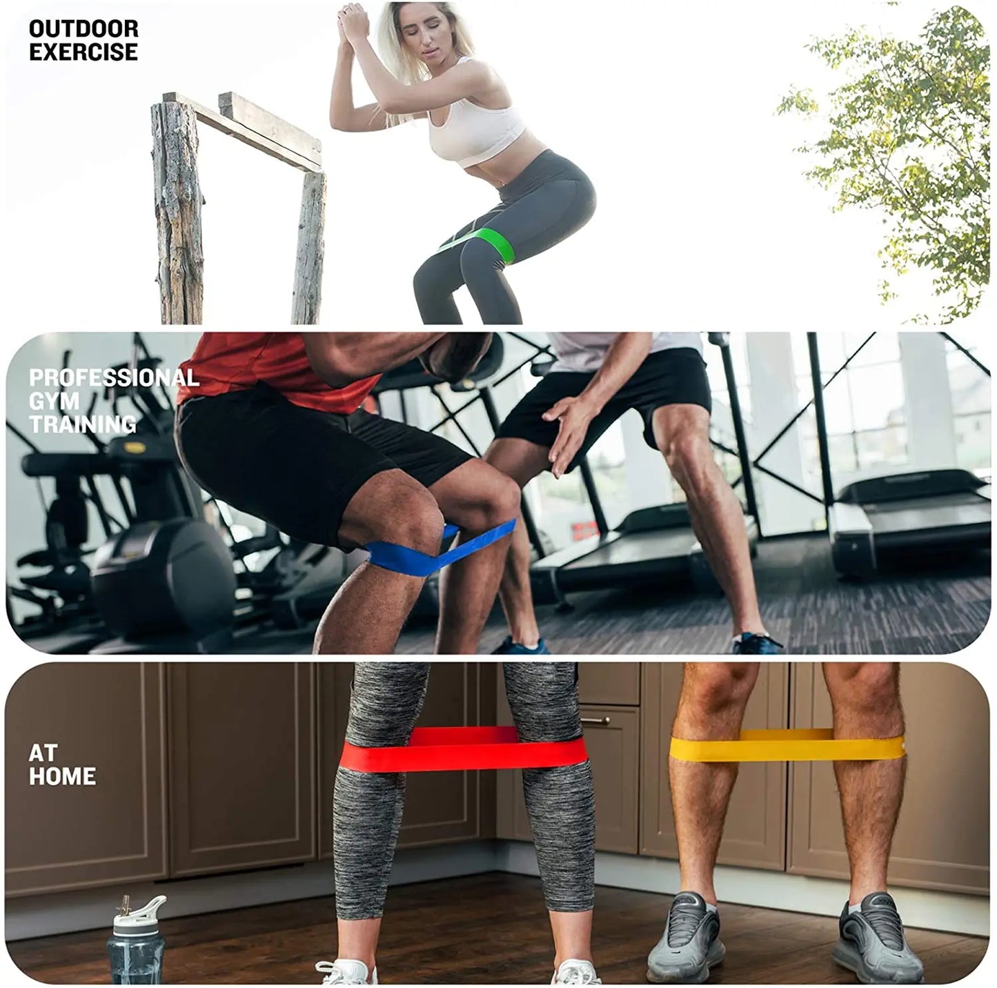 Resistance Exercise Loop Bands Set – 5 Levels for Women & Men Booty & Leg Training