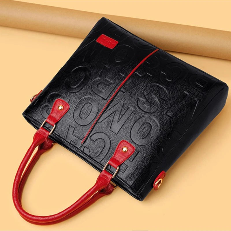 PU Leather Large Capacity Luxury Tote Shoulder Bag – Women's Travel Handbag