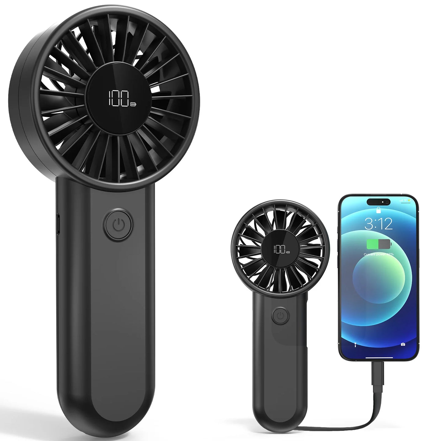 2-in-1 Rechargeable Multifunction Handheld Fan and Powerbank for Household Car Outdoor Hotel RV Use
