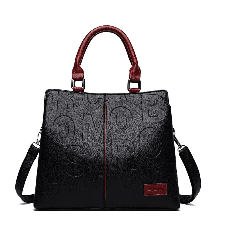 PU Leather Large Capacity Luxury Tote Shoulder Bag – Women's Travel Handbag