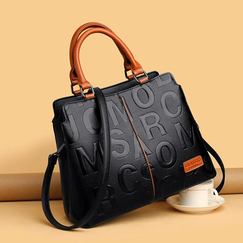 PU Leather Large Capacity Luxury Tote Shoulder Bag – Women's Travel Handbag