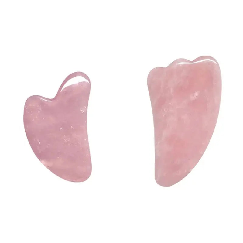 Rose Quartz Face Roller & Gua Sha Set – Natural Stone Facial Massage Beauty Tools