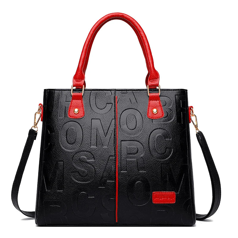PU Leather Large Capacity Luxury Tote Shoulder Bag – Women's Travel Handbag
