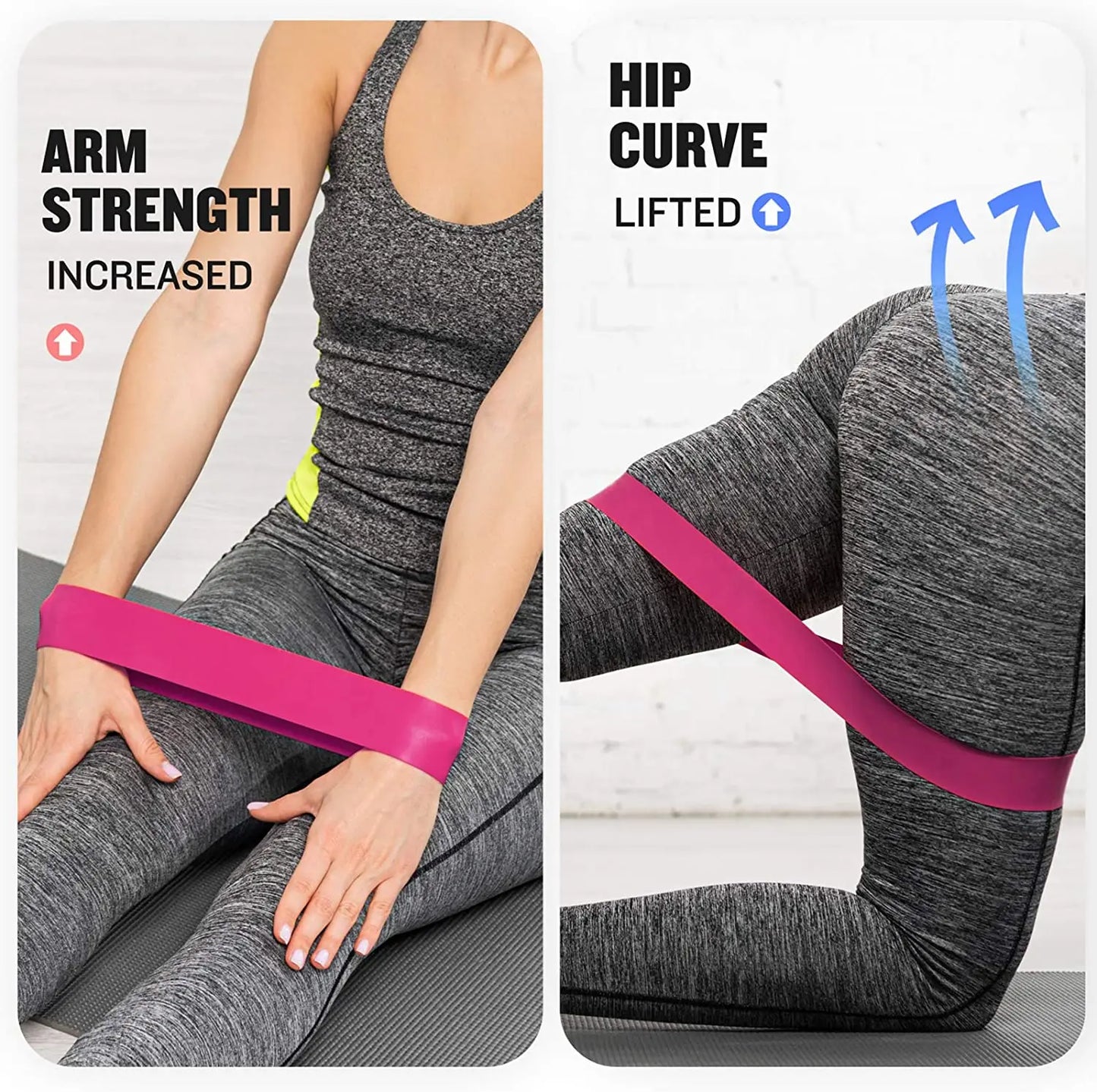 Resistance Exercise Loop Bands Set – 5 Levels for Women & Men Booty & Leg Training
