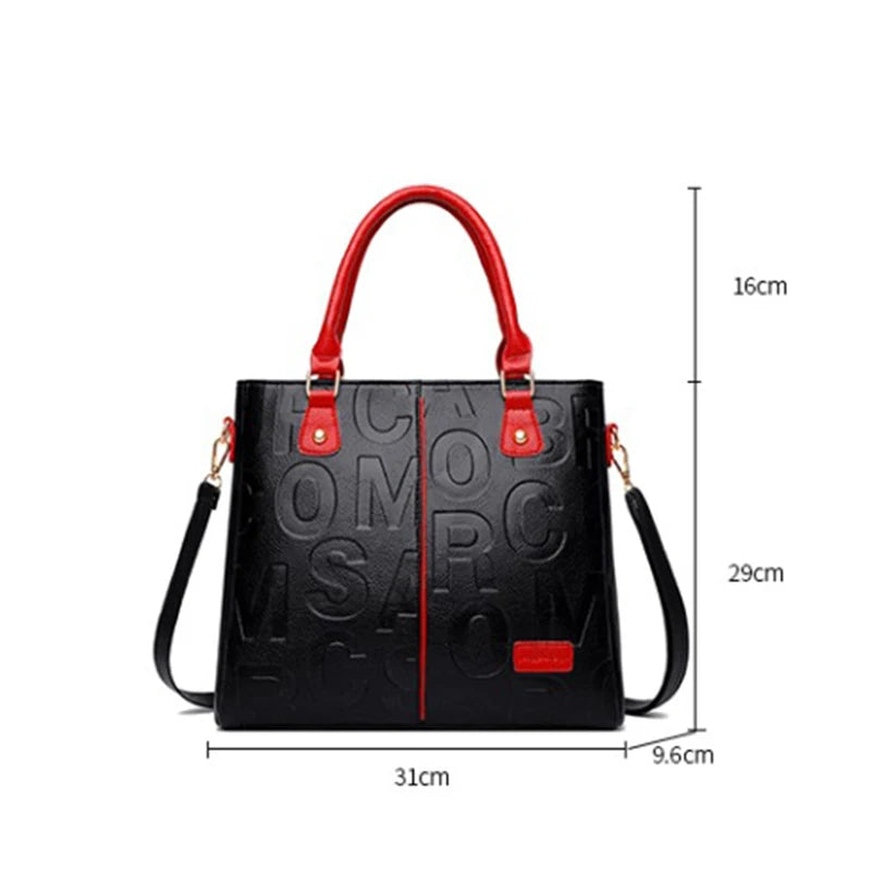 PU Leather Large Capacity Luxury Tote Shoulder Bag – Women's Travel Handbag
