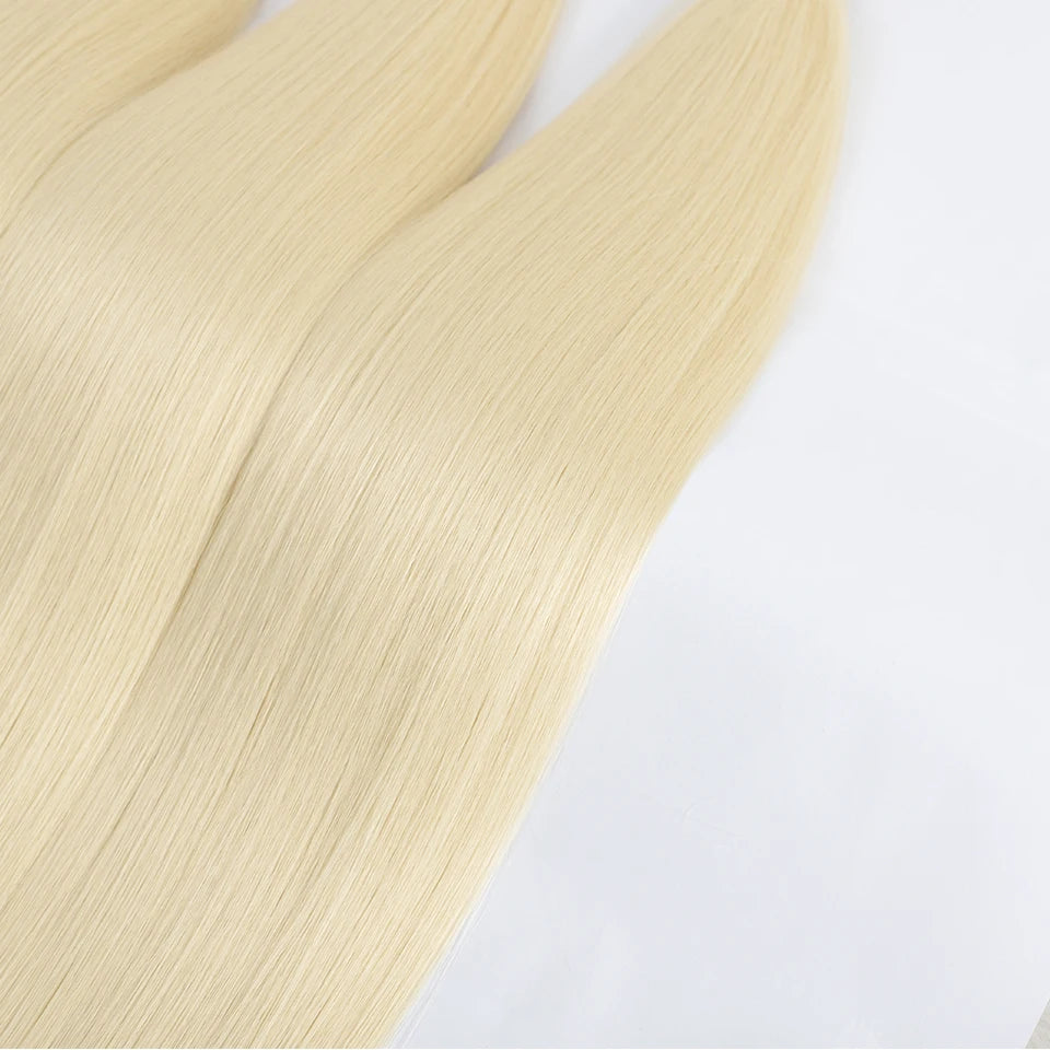 Bone Straight Synthetic Hair Bundles – Natural Super Long Yaki Straight Hair Weaving Extensions