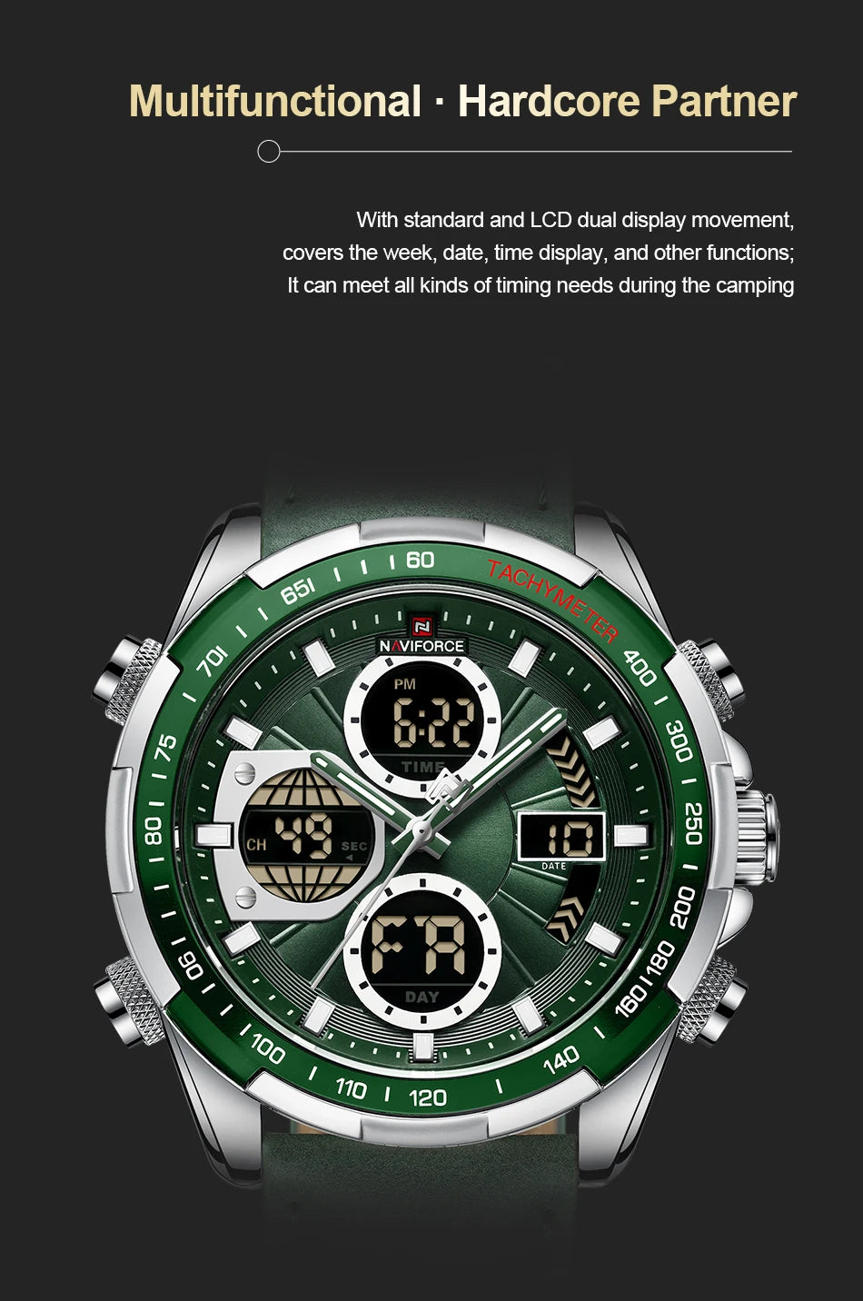 NAVIFORCE Fashion Military Watches for Men Luxury Original Sports Chronograph Watch Waterproof Quartz Clock Digital WristWatch