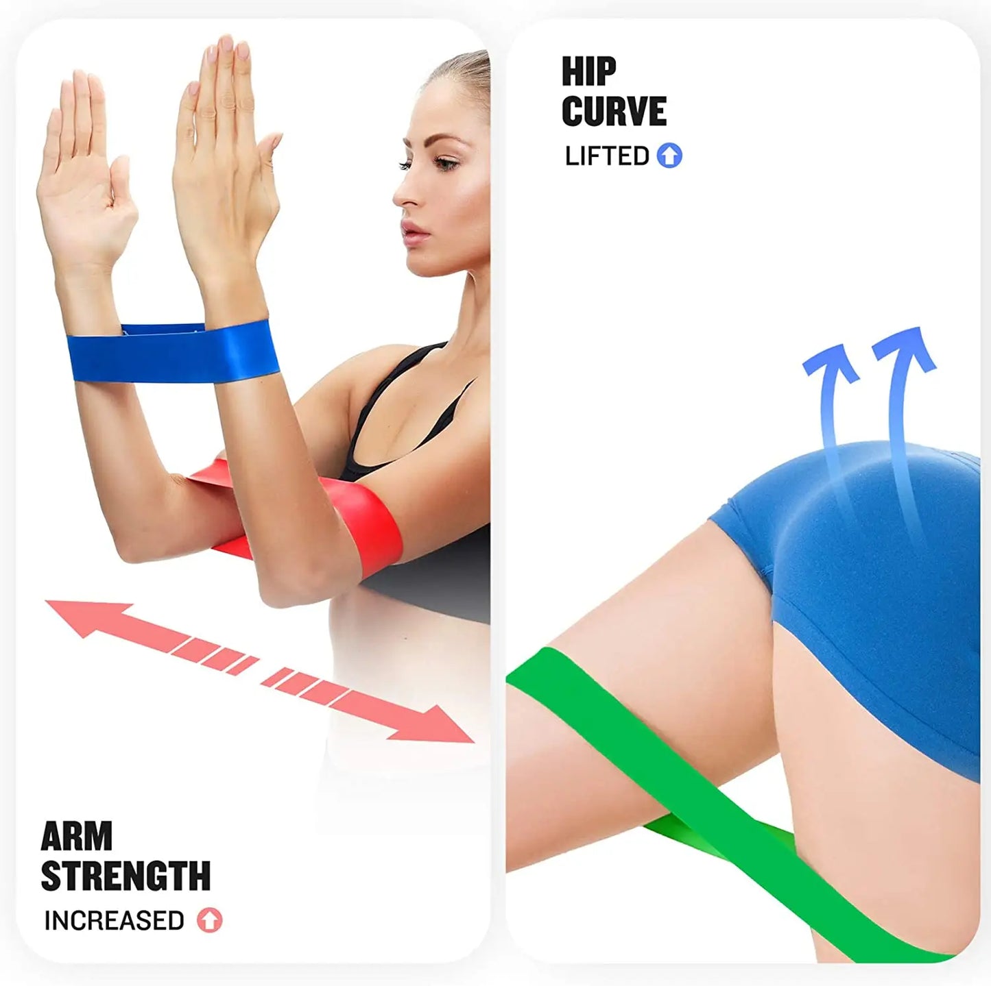 Resistance Exercise Loop Bands Set – 5 Levels for Women & Men Booty & Leg Training
