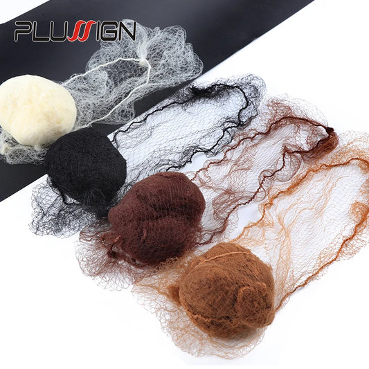 20-Pack Nylon Hair Nets for Wigs & Bun Styling – 5mm Mesh in Black, Beige & Brown