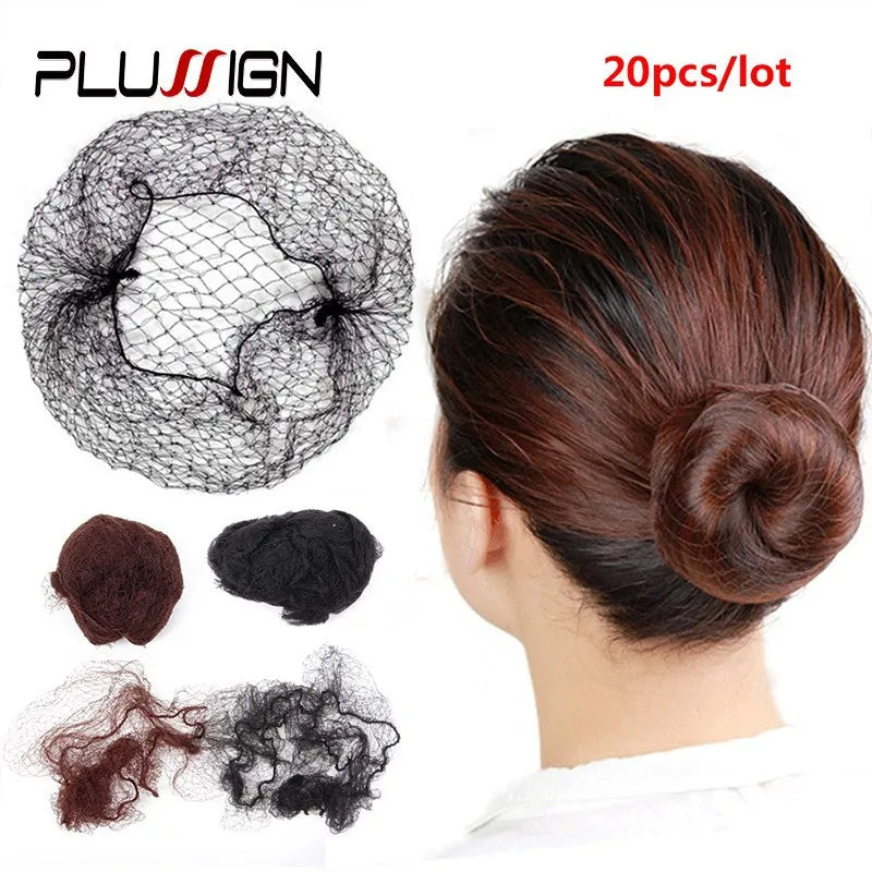 20Pcs Durable Nylon Hair Net For Bun Hair Hair style Tool Black Beige Brown 5Mm Hair Net For Wigs Mesh Hair Styling Hairnets
