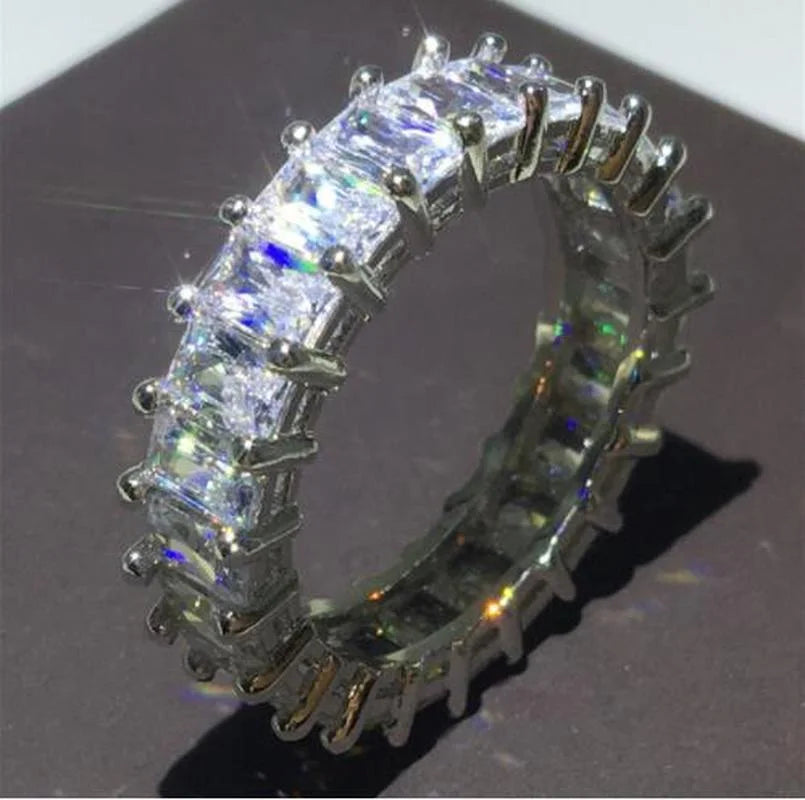 Wholesale Eternity Band Promise ring 925 Sterling silver Diamond cz Engagement Wedding Rings for women Men Finger Party Jewelry