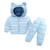 2023 Baby Girls Jackets For Kids Cartoon Bear Zipper Coats Autumn Boys Warm Hooded Down Jackets Children Christmas Outerwear