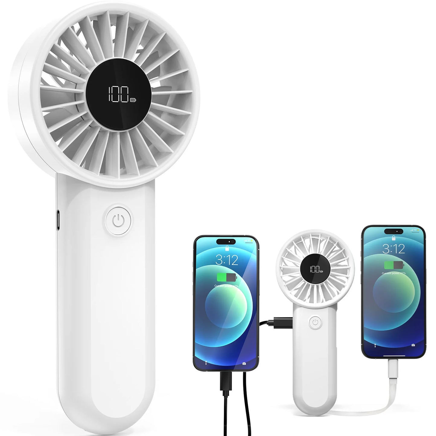 2-in-1 Rechargeable Multifunction Handheld Fan and Powerbank for Household Car Outdoor Hotel RV Use