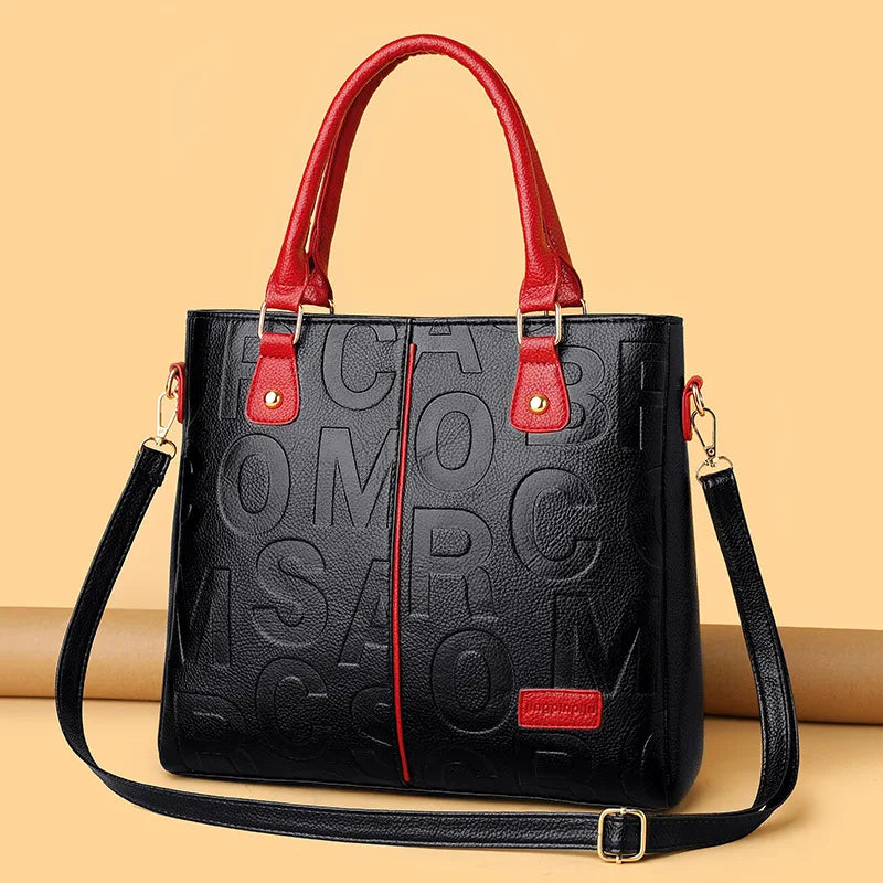 PU Leather Large Capacity Luxury Tote Shoulder Bag – Women's Travel Handbag
