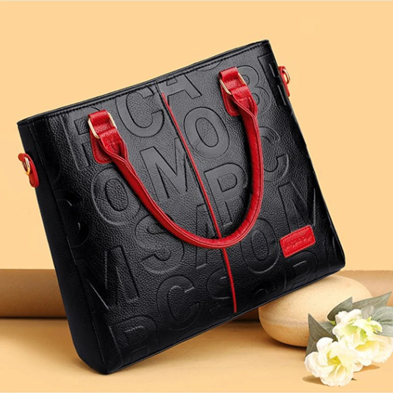 PU Leather Large Capacity Luxury Tote Shoulder Bag – Women's Travel Handbag