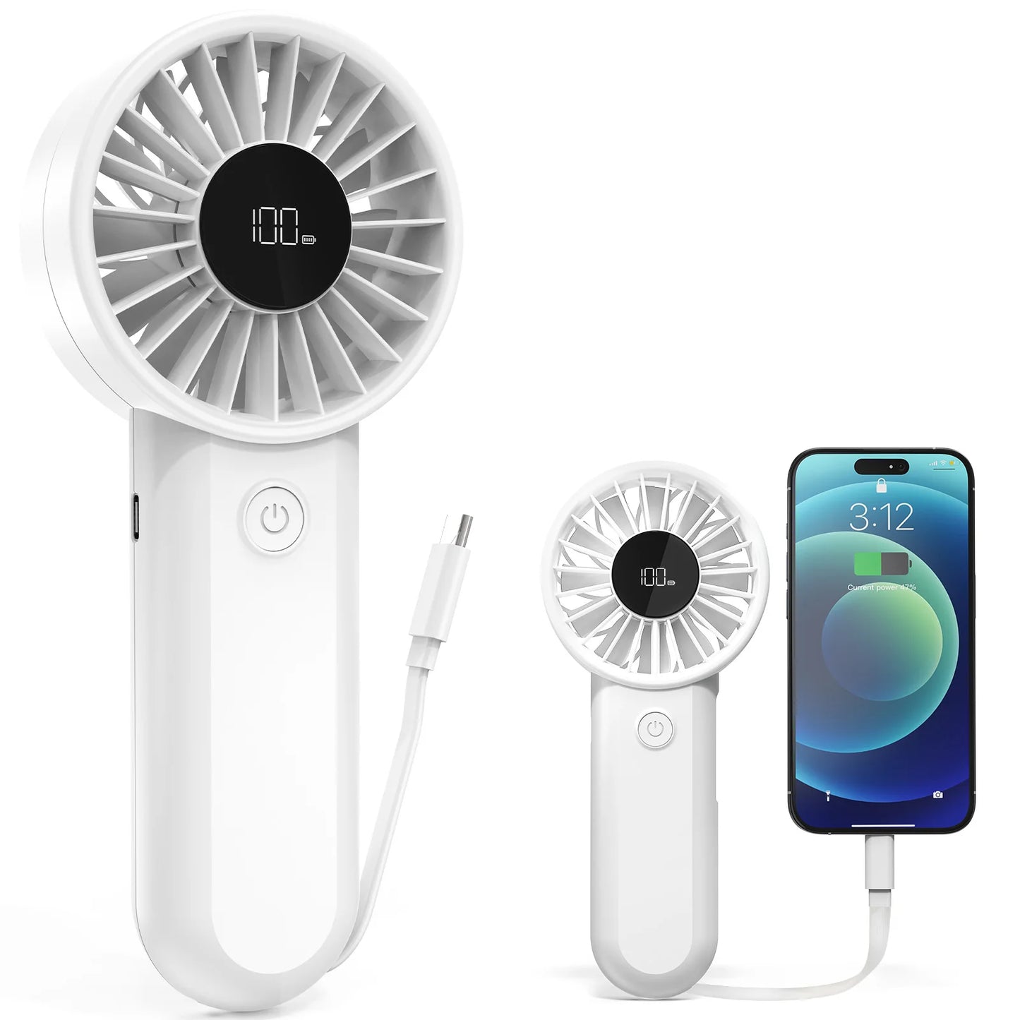 2-in-1 Rechargeable Multifunction Handheld Fan and Powerbank for Household Car Outdoor Hotel RV Use