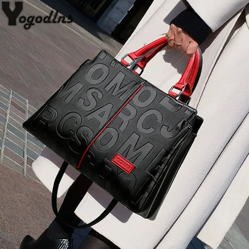PU Leather Large Capacity Luxury Tote Shoulder Bag – Women's Travel Handbag
