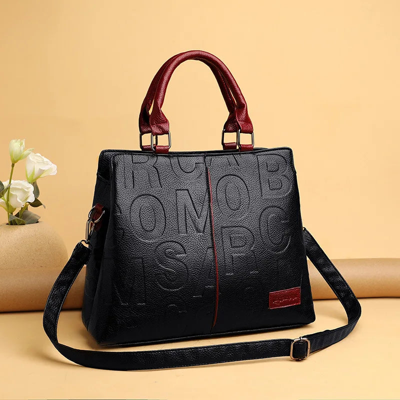 PU Leather Large Capacity Luxury Tote Shoulder Bag – Women's Travel Handbag