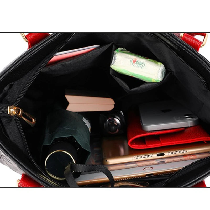 PU Leather Large Capacity Luxury Tote Shoulder Bag – Women's Travel Handbag